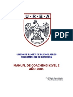 Rugby - Urba - Manual de Entrenamiento - Nivel 1