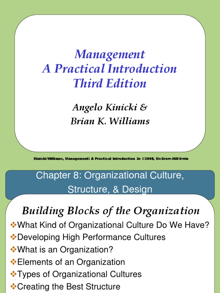 Management A Practical Introduction Third Edition: Angelo Kinicki ...