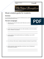 Music Analysis Guide For Students