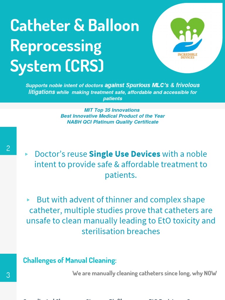 Catheter Reprocessing System PDF Medical Device Catheter