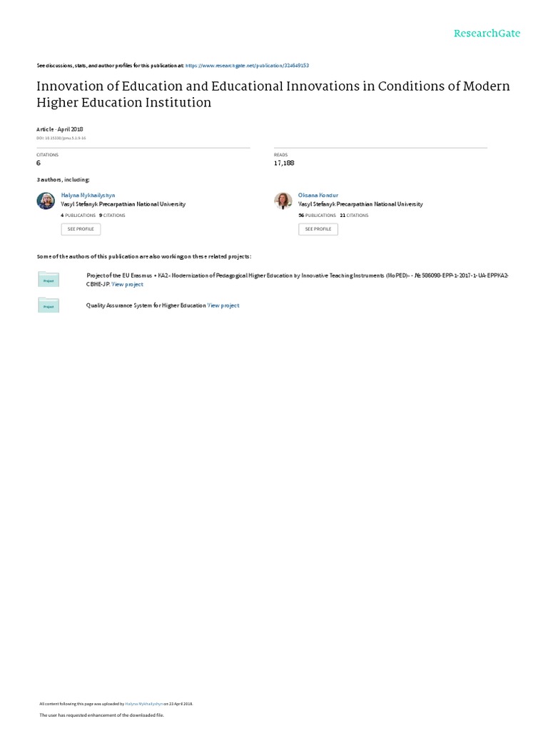 Innovations in Modern Education | PDF | Innovation | Economic Growth
