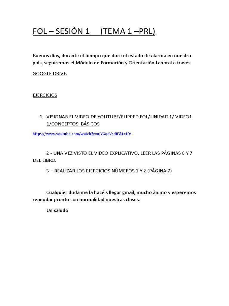 Fol Tema 1 Actividades On Line PDF | PDF