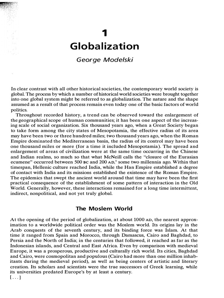02 Modelski Globalization PDF PDF Empire Globalization