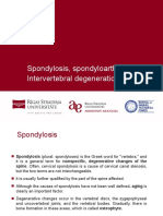 Spondylosis, Spondyloarthrosis & Intervertebral Degeneration