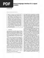 Intelligent Natural Language Interface For A Signal Processing System