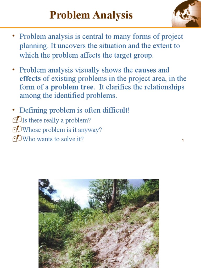 Problem Analysis: Effects of Existing Problems in The Project Area, in ...