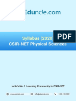 Syllabus (2020) : CSIR-NET Physical Sciences