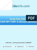 Study Plan (2020) : CSIR-NET PART-A (General Aptitude)