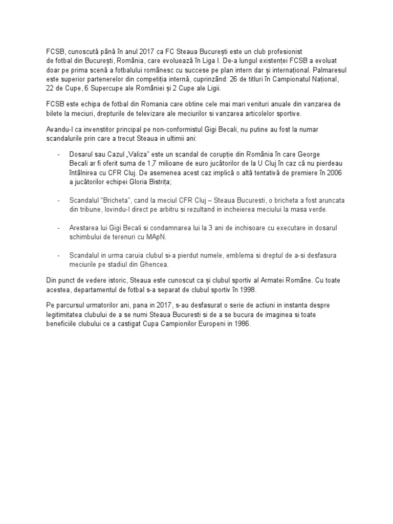 FCSB | PDF