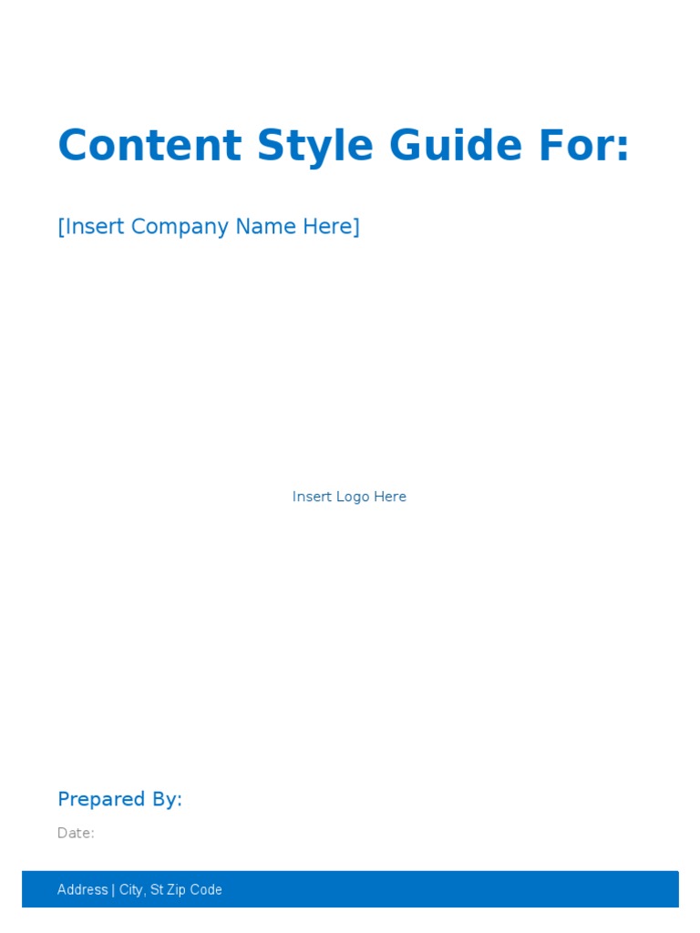 Content Editorial Style Guide Template PDF Logos Rgb Color Model