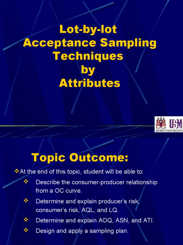 Lot-by-Lot Acceptance Sampling Techniques | PDF | Sampling (Statistics ...