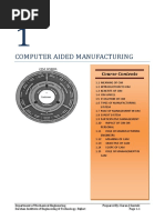 Computer Aided Manufacturing: Course Contents