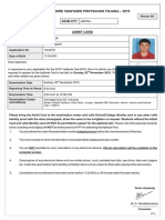 KVPY 2019 admit card details