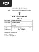 University of Mauritius: Second Semester Examinations