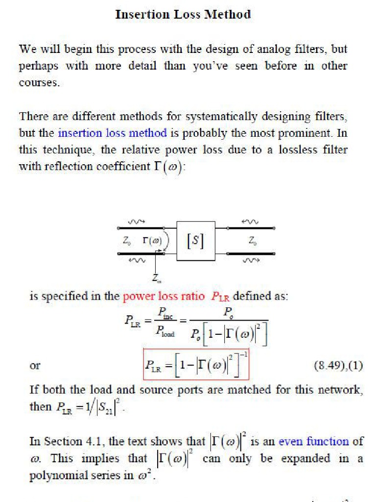 Filter Design by Insertion Loss PDF