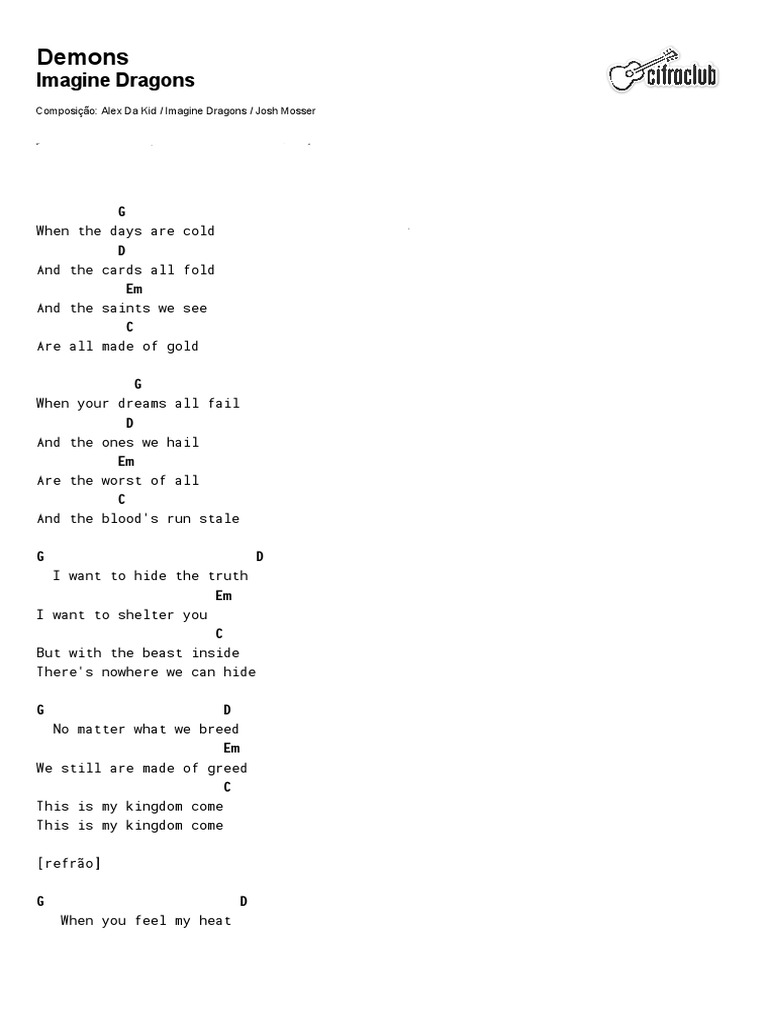 Cifra Club Imagine Dragons Demons PDF PDF