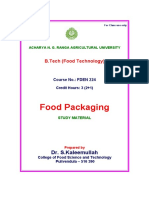 Food Packaging: B.Tech (Food Technology)