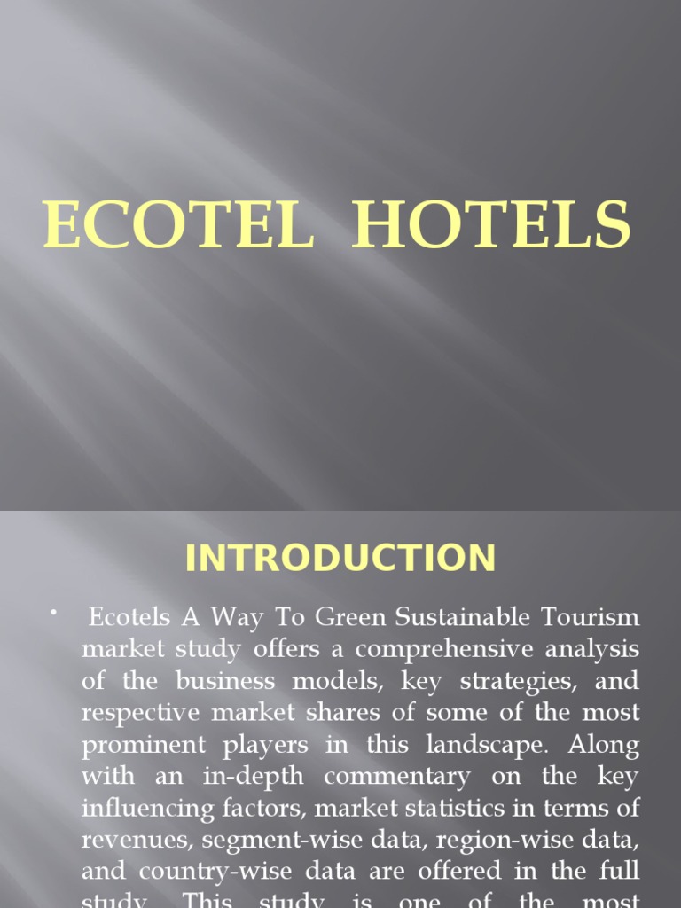 Ecotel Hotels: Sustainable Tourism Insights | PDF | Business ...