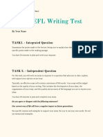 iBT TOEFL Writing Test: TASK1. - Integrated Question