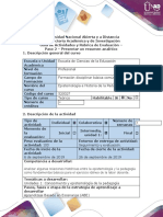 Guía de Actividades y Rúbrica de Evaluación paso 2 presentación resumen analítico