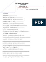 Academic Heights Public School Worksheet SESSION 2020-21 Subject: Mathematics Class-V Chapter Name: Numbers