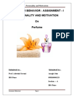 Consumer Behavior: Assignment - I Personality and Motivation On Perfume