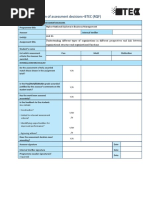 Internal Verification of Assessment decisions-BTEC (RQF) : Higher Nationals