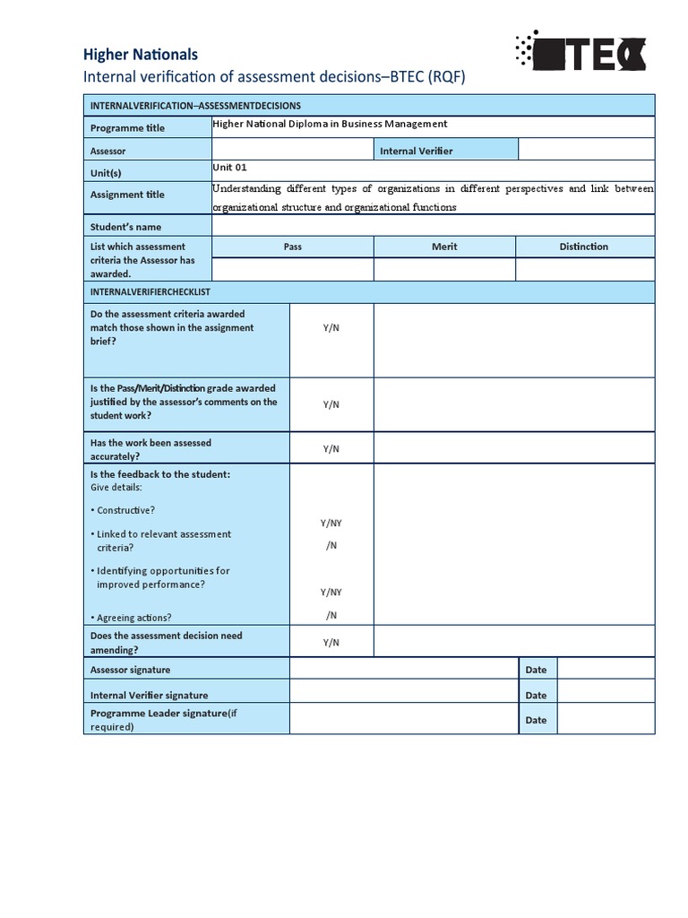 Internal Verification for Business Diploma | PDF | Plagiarism | Business