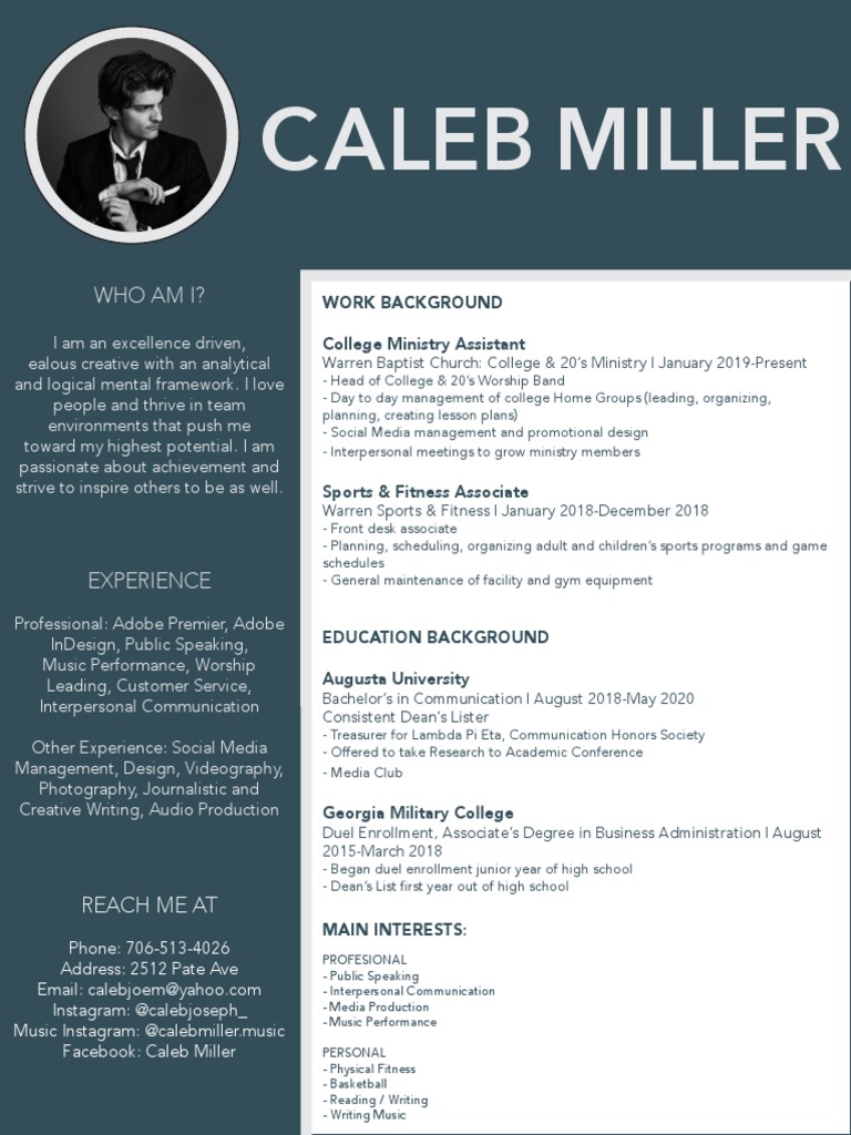 Caleb Miller Resume | PDF | Communication | Learning