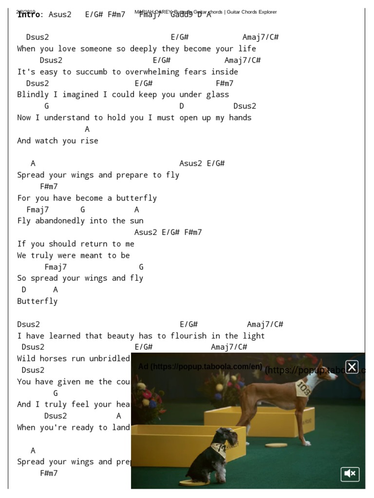 MARIAH CAREY Butterfly Guitar Chords Guitar Chords Explorer