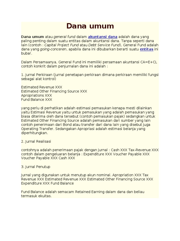 Dana Umum Pdf