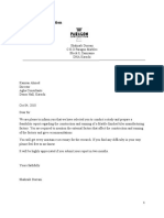 Letter of Transmittal Feasibility Report