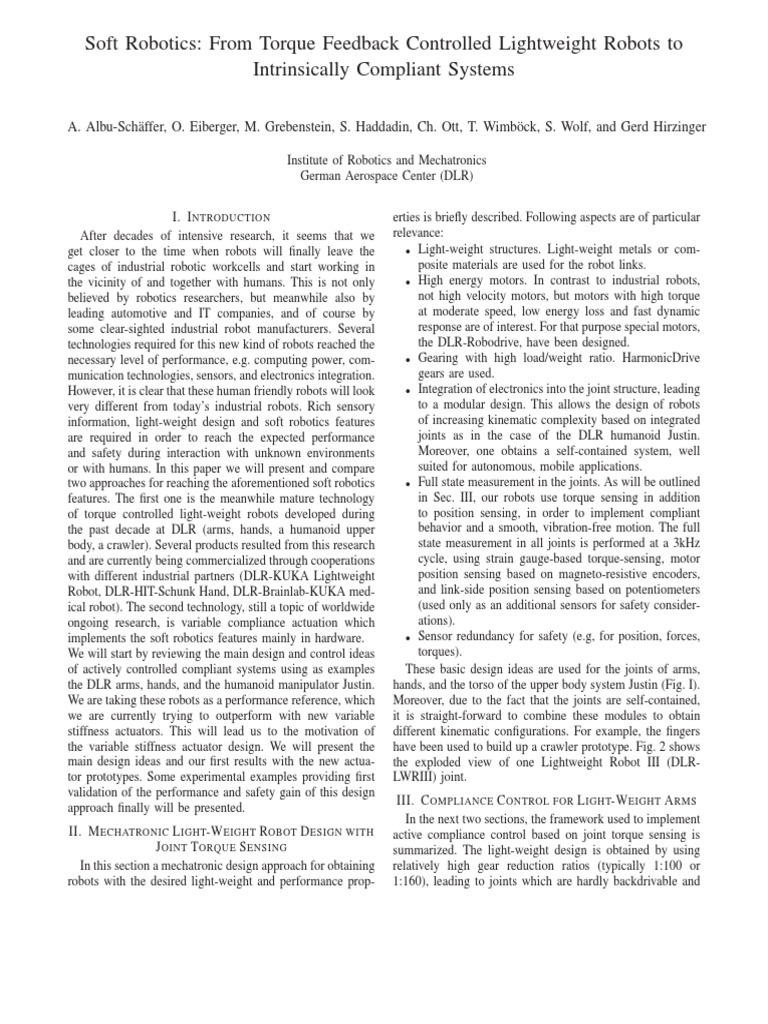 Soft Robotics Paper | PDF | Robotics | Electric Motor