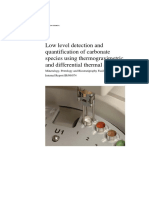 Low Level Detection and Quantification of Carbonate Species Using Thermogravimetric and Differential Thermal Analysis