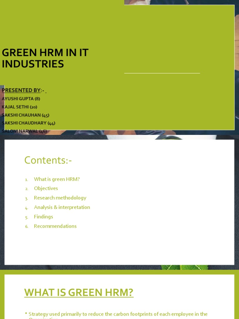 Green HRM Practices in IT Industries | PDF | Performance Appraisal ...