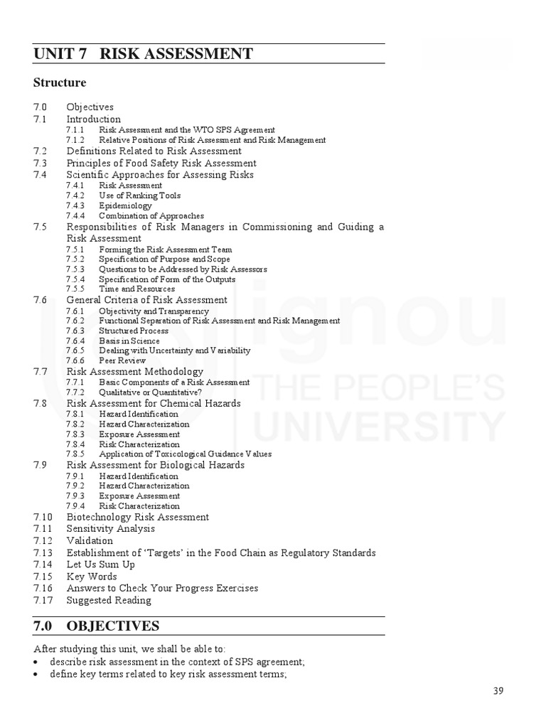 Unit 7 Risk Assessment: Structure | PDF | Risk Assessment | Risk Management