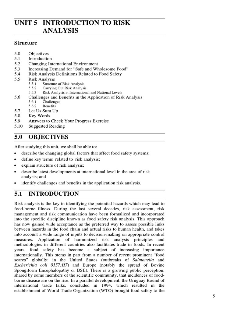 Food Safety Risk Analysis Overview | PDF | Risk | Risk Management