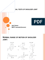 Pecial Tests of Shoulder Joint: Aarti Sareen MSPT-I Semester (Honours)