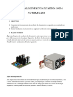 Fuente de Alimentacion de Media Onda No Regulada