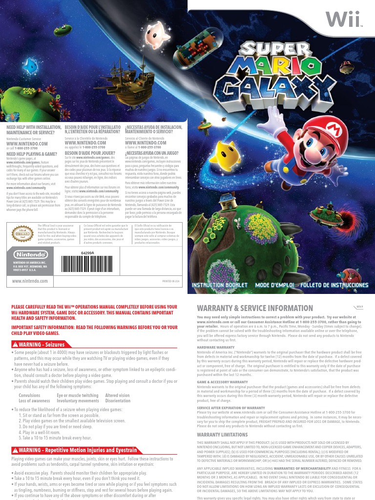 Wii Super Mario Galaxy PDF | PDF