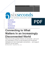 Connecting To What Matters in An Increasingly Disconnected World