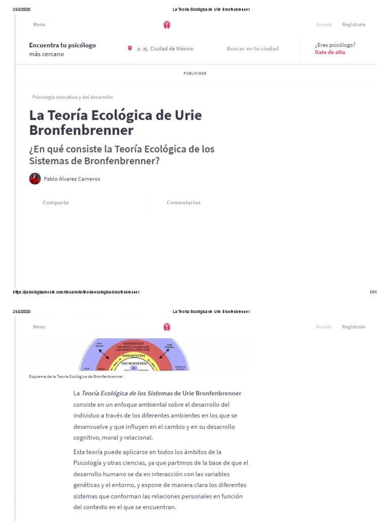 8 La Teoría Ecológica De Urie Bronfenbrenner Pdf Pdf Sicología