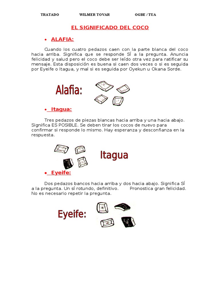 Significado del Coco en la Religión Yoruba | PDF | Cocina, comidas y ...