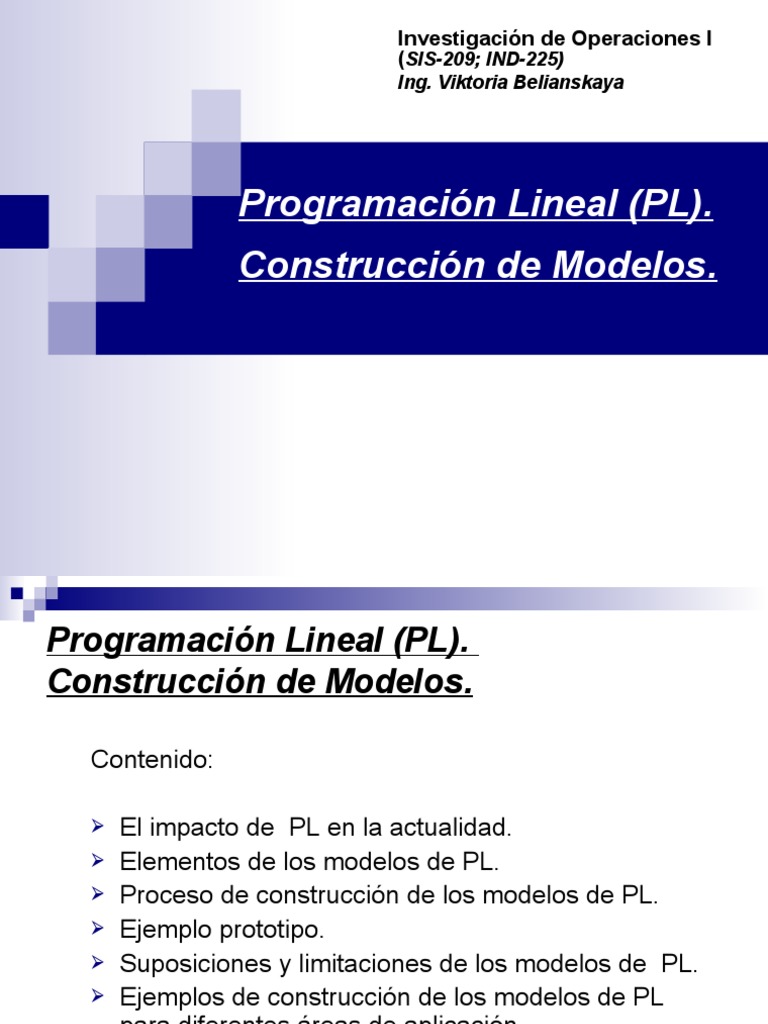 2 - 209 - Modelos PL - N | PDF | Programación lineal | Residuos