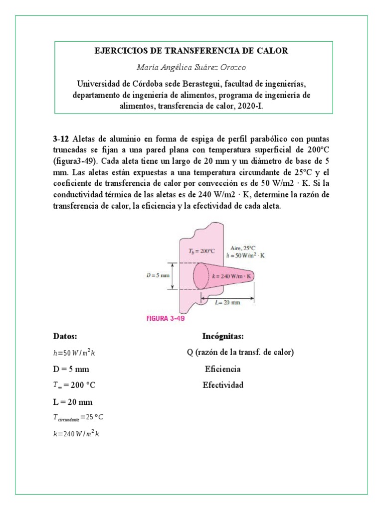 Ejercicios Resueltos de Transferencia de Calor | PDF | Calor ...