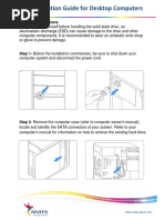 SSD Installation Guide For Desktop Computers: Handling Precautions