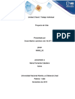 Proyecto de Vida - Unidad 2 Fase 3 - Oscar Lanchero - Trabajo Individual