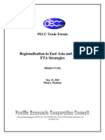 Regionalisation in East Asia and Japan's FTA Strategies: PECC Trade Forum