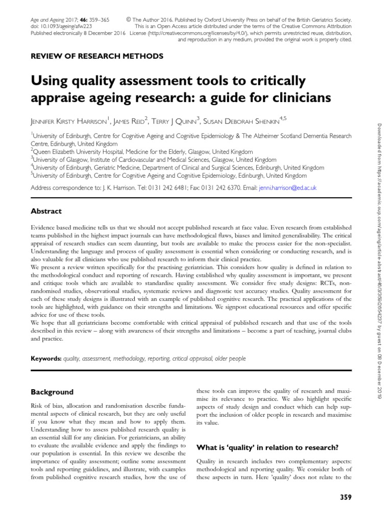 Using Quality Assessment Tools To Critically | PDF | Randomized ...