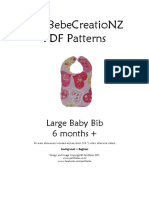 Petitbebecreationz PDF Patterns: Large Baby Bib 6 Months +